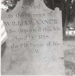 William Vance grave